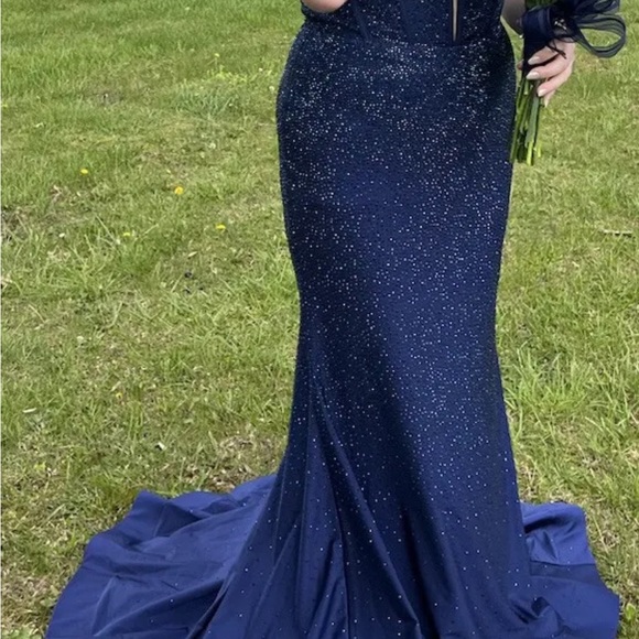 Sherri Hill 55519 Spring 2023 navy prom (12). - Picture 7 of 8